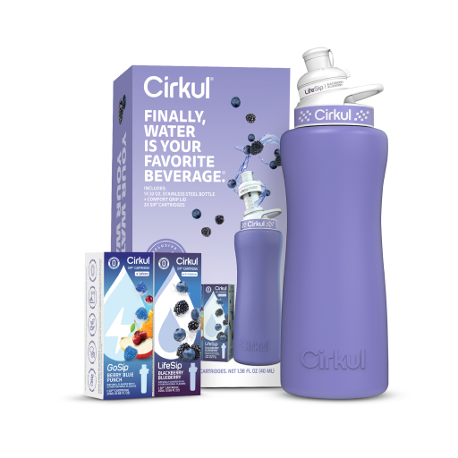 32oz. Matte Periwinkle Stainless Steel Bottle Starter Kit E1