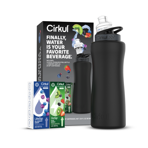 32oz. Matte Black Stainless Steel Bottle Starter Kit Q9